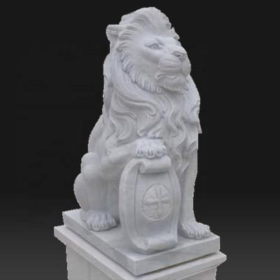 China Modern Decorative Outdoor Garden Lion Modern Abstract Marble Sculpture for sale