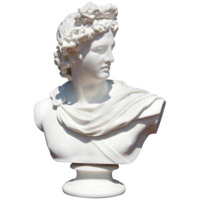 China 100% Modern Hand Carved Decoration Stone Sculpture Pythian Apollo Belvedere Bust Life Size Marble Statue for sale