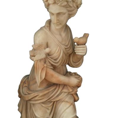 China Traditional Red Natural Stone Marble Statue Figure Sculpture For Decoration for sale