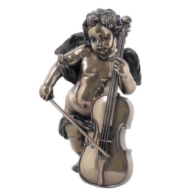 China Europe Outdoor Garden Decorative Enjoy Bronze Instrument Playing Sculpture for sale