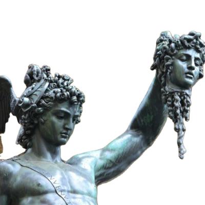 China 2019 China best selling life size Perseus bronze garden decor held bloody medusa head statue for sale for sale