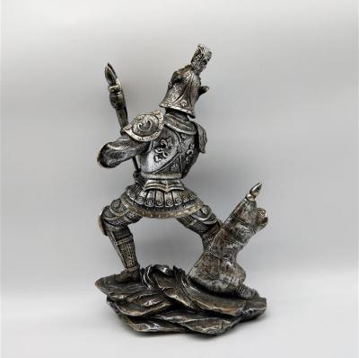 China Sculpture Brass Bronze Greek Soldier Statue China Warrior Thought Sculpture for sale