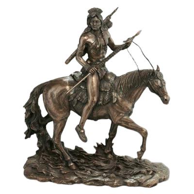 China Europe Decorative Life Size Ridding Horse Warrior Chinese Bronze Statue for sale