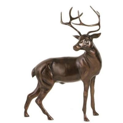 China Modern Life Size Bronze China Statue Large Animal Outdoor Decor And Brass Deer Statue for sale