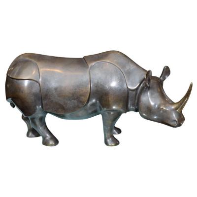 China Custom China Outdoor Bronze Cast Metal Square Animal Bull Sculpture For Sale for sale