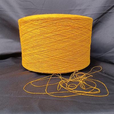 China Ne 24/1 Ne 28/1 Yellow Recycled Cotton-Poly Yarn For Jersey Fabric Knitting for sale