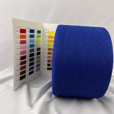 China NE8s NE10s Navy Blue / Yellow Regenerated Cotton-Polyester Blended Yarn For Making Fabrics for sale