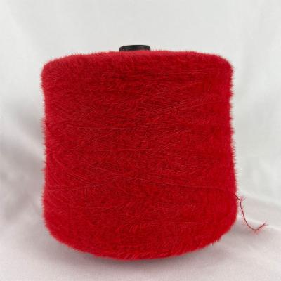 China 1.3cm NM12 Red/Brown Soft Eyelash Yarn For Knitting Fleecy Sweater And Downy Cardigan for sale