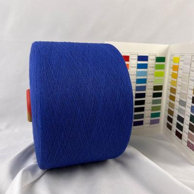 China NE 20s Blue / Green / Brown Recycled Cotton / Polyester Yarn For Fabric Weaving for sale