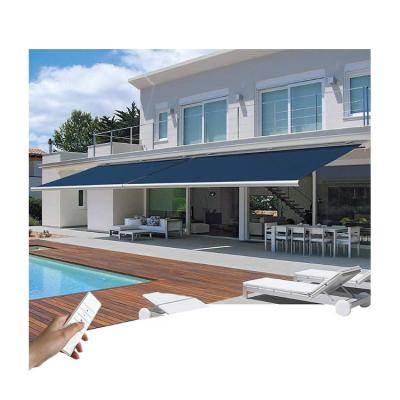 China Electric Motorized Outdoor Retractable Cassette Full Patio Anti-UV Side Screen Sunshade Awning Canopy Tent for sale