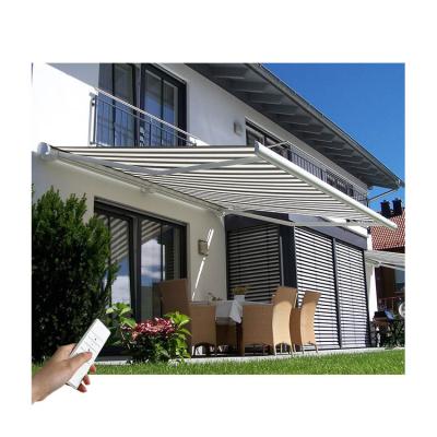 China Anti-UV Shade Aluminum Waterproof Folding Patio Motorized Electric Roof Outdoor Side Motor Retractable Awning Tent for sale