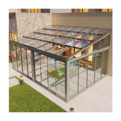 China 4 Panel Season 6063 Aluminum Garden House Free Standing Sun Sunroom Block Slope Retractable Roof For Sunroom for sale