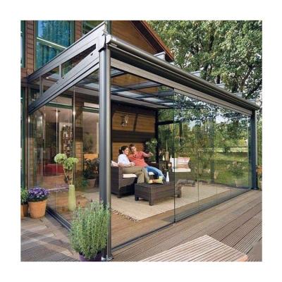 China Season Rainproof Waterproof Garden Sun Block Malaysia Green House Winter Green Aluminum Aluminum Sunrooms With Tempered Glass for sale