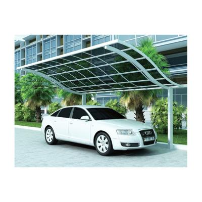 China UV modern s-shaped panel cover aluminum PC protective frame car parking parking lot thrown for garden for sale