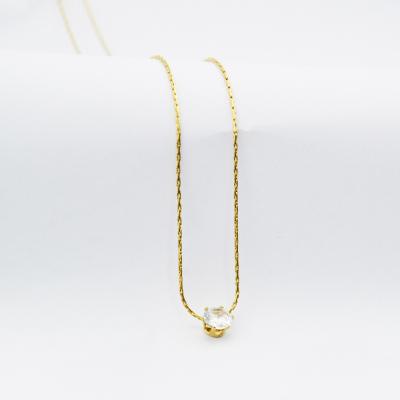 China OEM FASHIONABLE Zircon Necklace Chain Tiianium Steel 18k Soft Snap Pendant Bamboo Gold Plated Clavicle Chain for sale