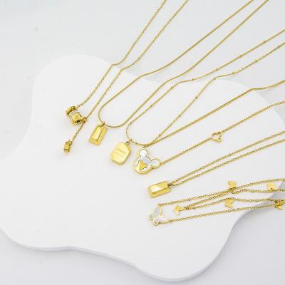 China Wholesale Trend Trendy Fashion Necklace Made in China Stainless Steel Gold Necklaces Jewelry Women Bulk Mix Lot for sale