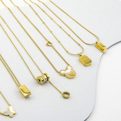 China Wholesale Trendy Fashion Jewelry 18K PVD Tarnish Free Single Chain Necklace Waterproof Gold Plated Stainless Steel for sale