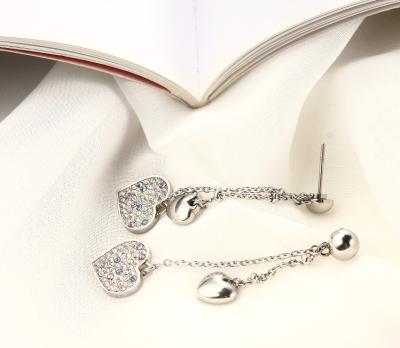 China TRENDY 316L Stainless Steel Heart Earring for sale