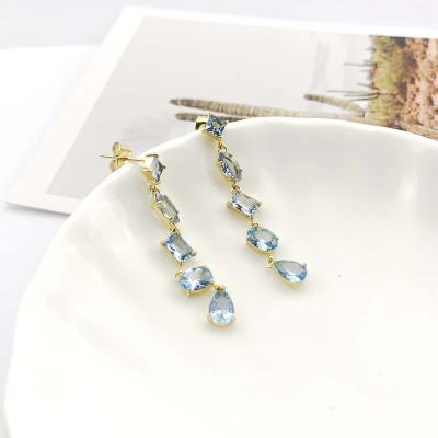 China FASHIONABLE Zircon Crystal Earrings Fashion Luxury European And American Long Earrings Female Earrings for sale