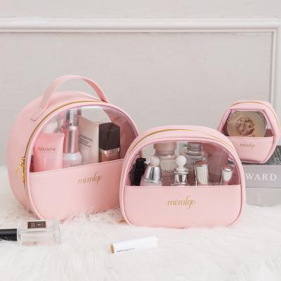 China Durable Custom Logo New Private Label Bulk Mini Pink Red Zipper Man Professional Artist Pu Makeup Bags For Women Cosmetic Bag Wholesale for sale