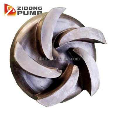 China Replaceable pump spare parts OEM service centrifugal pump impeller, high chrome metal or rubber coating slurry pump mining impeller for sale