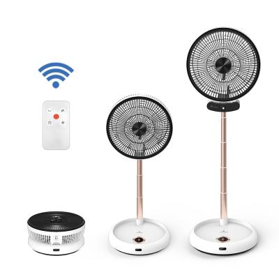 China Factory Hot Sales Modern Design Foldable 12 Inch Remote Telescopic Folding Fans Cooling Quiet Bedroom for sale