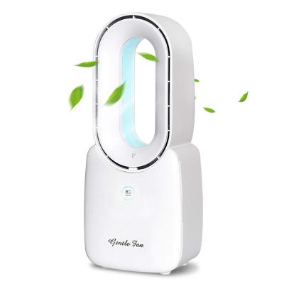 China USB CHARGING & Hot New Products BUILDING-IN BATTERY LED Handheld Air Conditioner Leafless Air Conditioner Filling Desk Table Fan Portable Low Noise USB Fan for sale