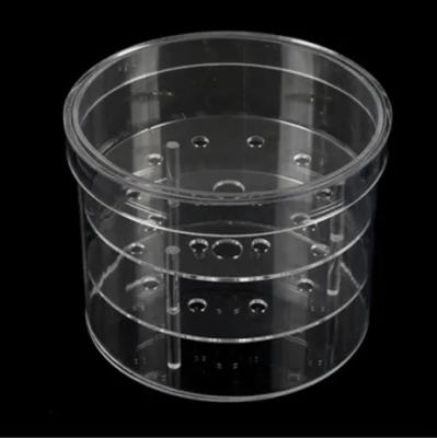 China Showing Xinkeda Waterproof 9 Holes Customizable Clear Round Flower Box Acrylic Circular Box For Roses for sale