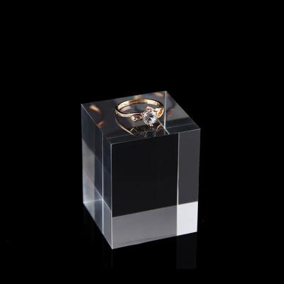 China Deployment/Decoration Custom Xinkeda Colored Plexiglass Cube Jewelry Display Stand Clear Solid Crystal Acrylic Block With Logo for sale