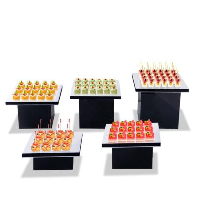 China Showing cold fruit dish meal coffee break frame decoration ornaments display acrylic dessert table set buffet cake snack display stand for sale