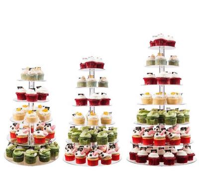 China Displaying Xinkeda wedding decorative fruit Cupcake afternoon tea stands Acrylic food displays/racks/stands for dessert for sale