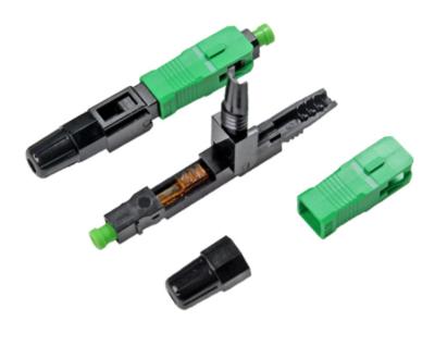 China 2*3mm FTTH Drop Cable / SM Fiber Cable Quick Assembling Connector SC-APC Type Field Round Shape 3.0*2.0 Connector for sale