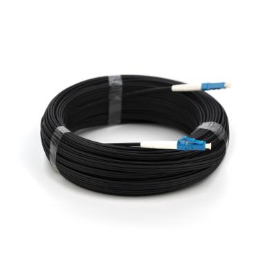 China Premium Quality FTTH Interface Black Cable LC/UPC- LC/UPC Connector Indoor Fiber Optic Patch Attach FTTH LC/UPC- Black LC/UPC Drop Cable for sale