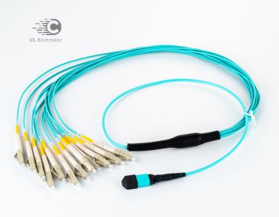 China Telecom 6 8 12 Core MPO To LC Fanout Breakout Patch Cord for sale