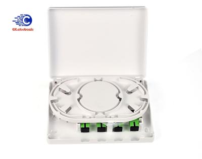 China FTTH FTTH Mini Indoor Wall Mounted 4 Ports Fiber Optic Termination Box Wall Outlet Distribution Box for sale