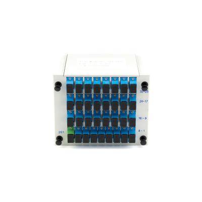 China FTTH PLC Splitter 1x32 SC UPC PLC Splitter LGX Box Cassette Inserting Box PLC Splitter Insert PLC Splitter for sale