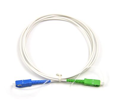 China FTTX Corning Fiber Optic Patch Cord Single Mode G.657A2 SC to SC White Ivory Captive Dust Cap on Ferrule, APEX Quality for sale