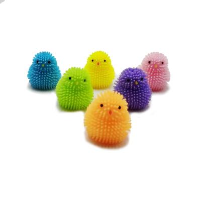 China Factory Mini Flashing Cute Soft TPR Easter Eco-friendly Squeeze Chicken Toy Animal Decompression Vent Pressure Squishy Toys for sale