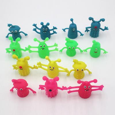 China Hot Selling Funny Finger Animal Monster Hand Puppet Baby Monster Finger Puppets Toy Superstar TPR Finger Puppet For Kids for sale