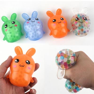 China TPR Easter Bunny Bead Stress Ball Toy Squeezable Soft Sensory Adult Decompression Squeeze Toys Bunny Water Beads Ball for sale