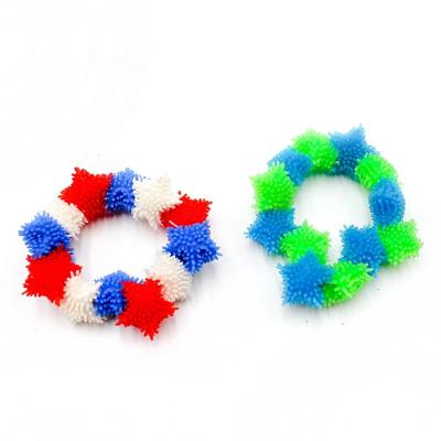 China American Jewel Eco-Friendly Decompression Yummy Pom Pom TPR Scented Gummy Bracelets for sale