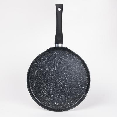 China New minimalist style high quality non-stick cookware marble pizza pan with long handle with induction base for sale