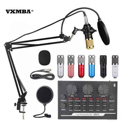 China Condenser Microphone + External Sound Card Set Wholesale Bm800 With V8 Plus Full Set Mic Recording Sound Card Studio Kit YouTube 1 for sale