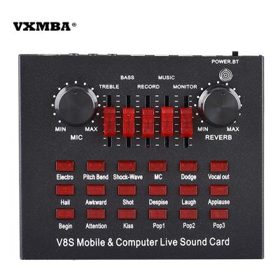 China V8s Home Studio Sound Card Usb Computer PC Mobile Phone Singing Mic Microphone Sound Card External Audio Recording for sale