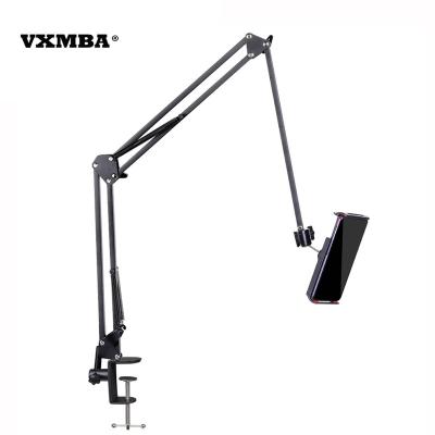 China Universal Lazy Bracket Cantilever Folding Mobile Phone Holder Telescopic Anchor Live TV Artifact Tablet Clip Desktop Bracket for sale