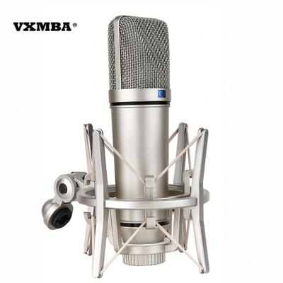 China Condenser Microphone + Professional Sound Card Music Studio Equipment 87 Microphone Set 26mm Large External Diaphragm for sale