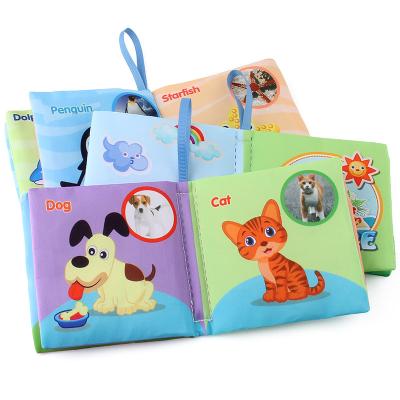 China New Soft Interactive Baby Toy Nontoxic Fabric Sound Puzzle Early Learning Cloth Book Rattle My First Soft Baby Bath Books for sale