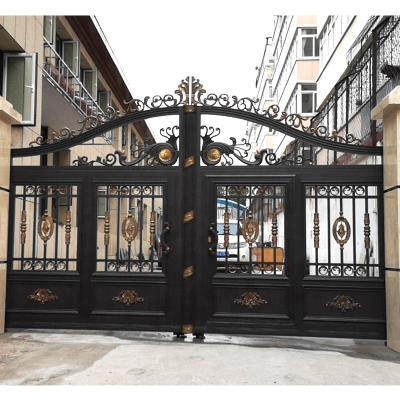 China wrought iron gate designs/easily compiled luxury residential patterns/spanish style wrought iron main gates for sale