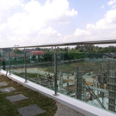 China Balcony Compound Laminated Glass Post Balustrade Railings Stainless Steel Modern Aluminum Glass System for sale