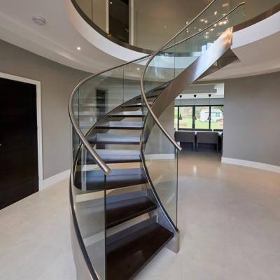 China Interiors Contemporary Outdoor Circular Curve Round Shape Stair Case Spiral Curve Winding Winding Glass Steps 11 Weight 11 Steps for sale